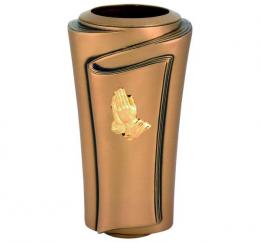 BRONZE VASE WITH GOLD FINISHED HAND 'PERGAMINO' SERIES